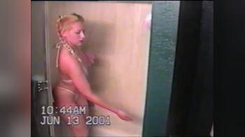 video of Amazing girl taking a hot shower