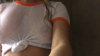 video of see-thru panties en shirt under shower