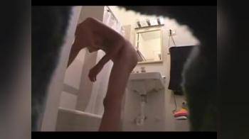 video of hidden shower girl with glasses