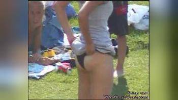 video of changing panties in the park