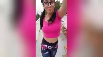 video of girl shows tits and ass outdoor