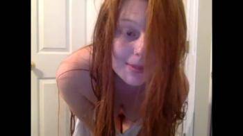 video of Ginger cutie flashing her tits 