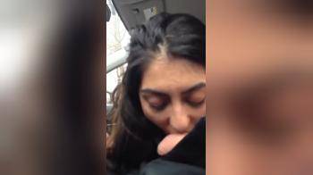 video of Persian girl swallows load in car