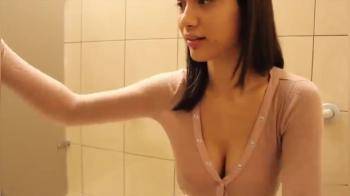 video of naked asian stripping on public toilet