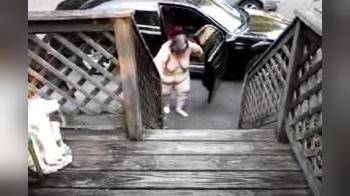 video of Arriving home naked