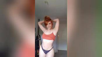 video of Cute redhead with HUGE ass and small tits teasing