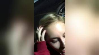 video of Cute Blond Takes a Facial by the Car