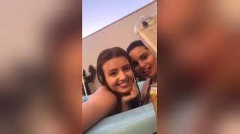 video of hot girls outside in the pool