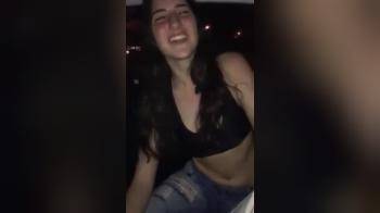 video of Cute girl sucking cock in car and gets facial in the end