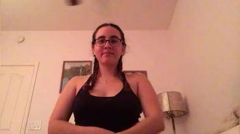 video of Nerd Girl Flashing her hangers