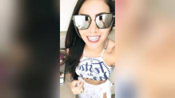 video of Cute latina talking in the camera