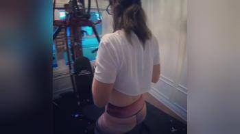 video of Fit girl working out in her room