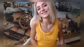 video of Cute blond strips for webcam