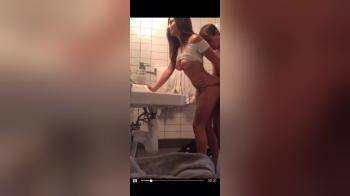 video of Nice standing fuck doggy in bathroom