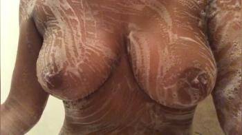 video of Snapchat ebony showering her perfect soaped breasts