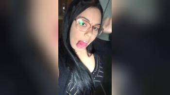 video of Pierced tongue teasing girl