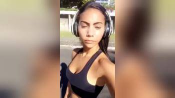 video of Hot Latina skating and filming herself