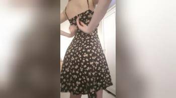 video of Amateur girl summer dress strip