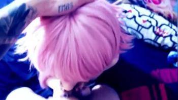 video of Emogirl with pink hair Blowjob