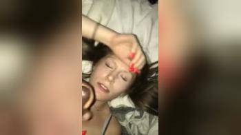video of white slutty redhead taking black cum on her face