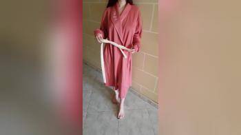 video of Hot body standing bathrobe reveal