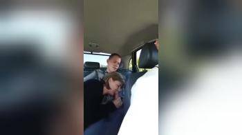 video of Wife sucking another man on a road trip in the backseat