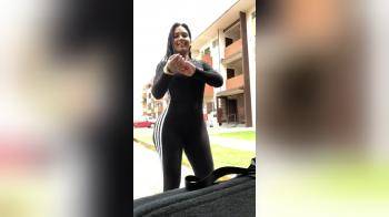 video of Latina with amazing ass dancing outside the car