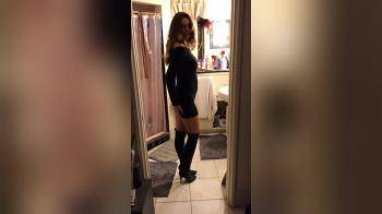 video of Wife showing off her stunning black dress
