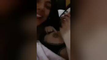 video of Latina pierced nipple licking