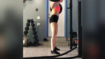 video of Squating workout girl 
