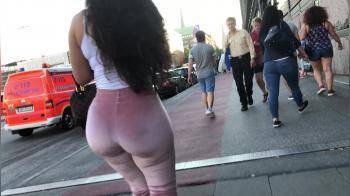 video of Following this girl with huge ass on the street