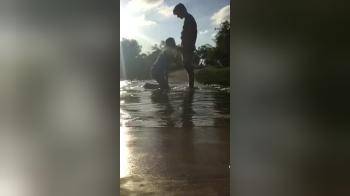 video of Blowjob next to a little waterfall on the ground 