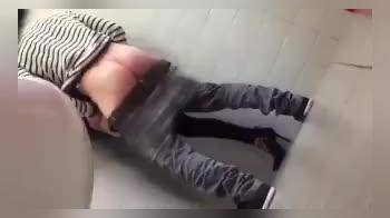 video of Secretly filming couple that have sex in public restroom 