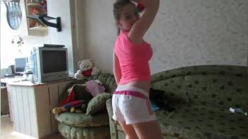 video of Petite girl dancing and stripping 