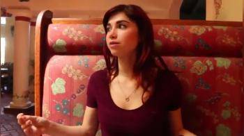 video of really cute girl flashing her perfect tits in restaurant 