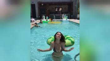 video of hot girl getting out of the pool
