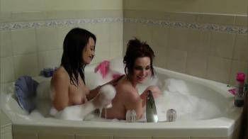 video of College Lesbians Take a Bath on webcam 