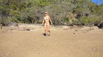 video of blonde running naked on the beach