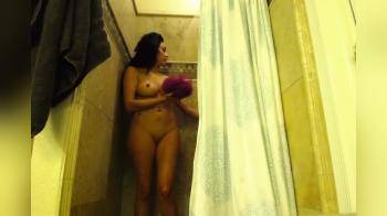 video of Bating against the wall in the shower