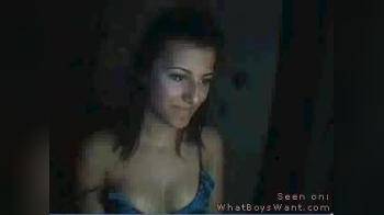 video of Girl flashing nipple on webcam
