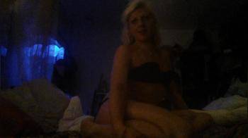 video of In the dark in lingerie teasing and playing