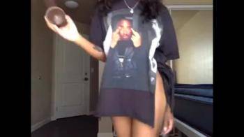 video of Hot black babe teasing on webcam 