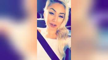 video of Blonde in the car masturbating