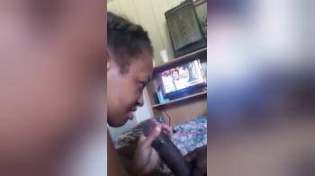 video of ebony bj while watching TV