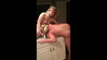 video of Blond gets pussy eaten while baiting  with hitachi