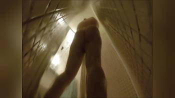 video of Busty girl fingering pussy in the shower  hidden cam
