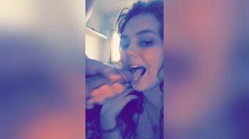 video of She films herself getting cum in her mouth