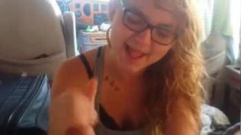 video of Blonde girl blowjob taking it deep in her mouth back of car