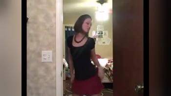 video of Striptease by cute skinny brunette 