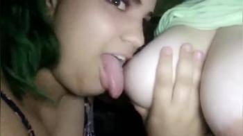 video of Best friends sucks on her tits